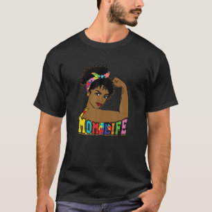 Autism Mom Bandana Afro American Black Mom - Afro T-shirt