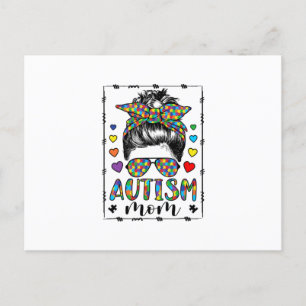 Autism Mom Life Messy Bun Bleached Mother's Day Aankondigingskaart