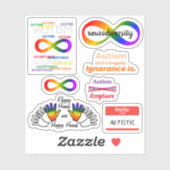 Autism Neurodiversity set Custom-Cut Vinyl Sticker (Vel)