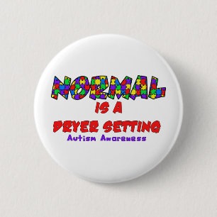 Autism Normal is een wasdroger-instelling Ronde Button 5,7 Cm