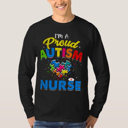 Autism Nurse Autism Awareness Accepteert Support L T-shirt (Voorkant)