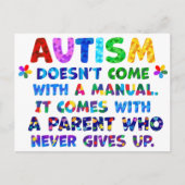 AUTISM Ouder geeft nooit op Briefkaart (Voorkant)