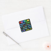 AUTISM Ouder geeft nooit op Vierkante Sticker (Envelop)
