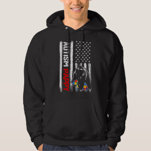  Autism Pappy Beer Amerikaanse vlag Hoodie