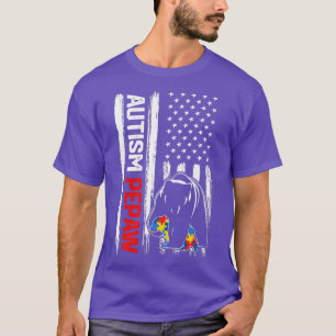 Autism Pepaw Beer Amerikaanse vlag T-shirt