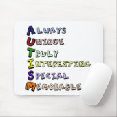 Autism Pride Cute Acrostic Muismat (Met muis)
