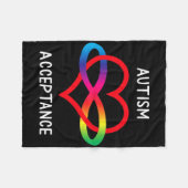 Autism Pro Acceptatie Infinity Symbool voor Neurod Fleece Deken (Voorkant (Horizontaal))