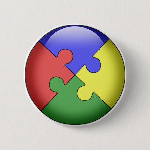 Autism Puzzle Ball Ronde Button 5,7 Cm
