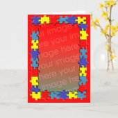 Autism Puzzle Carte de voeux de cadre photo (Fleur jaune)