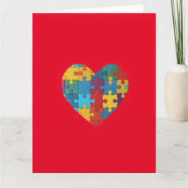 Autism Puzzle Heart Bedankkaart