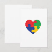 Autism Puzzle Heart Bedankkaart (Voorkant / Achterkant)