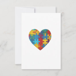 Autism Puzzle Heart Bedankkaart