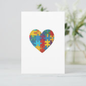 Autism Puzzle Heart Bedankkaart (Staand voorkant)