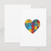 Autism Puzzle Heart Bedankkaart (Voorkant / Achterkant)
