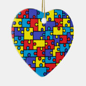 Autism Puzzle Heart Kerstannament Keramisch Ornament (Rechts)