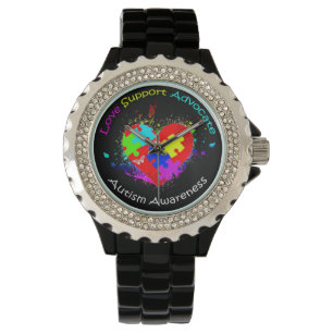 Autism Puzzle on Heart Horloge