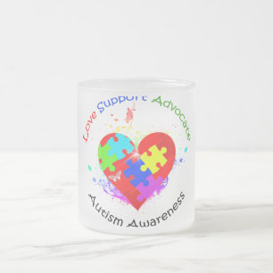 Autism Puzzle on Heart Matglas Koffiemok