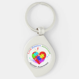 Autism Puzzle on Heart Sleutelhanger