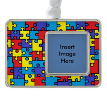 Autism Puzzle Photo Ornament