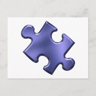 Autism Puzzle Piece Blue Briefkaart