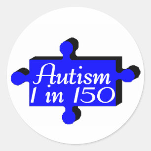 Autism Puzzle Piece Blue Ronde Sticker