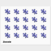 Autism Puzzle Piece Blue Ronde Sticker (Vel)