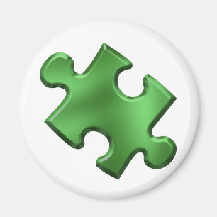 Autism Puzzle Piece Green Magneet