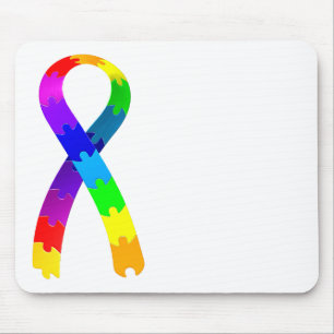 Autism Puzzle Ribbon Muismat
