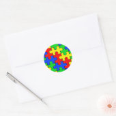 Autism Puzzle Ronde Sticker (Envelop)