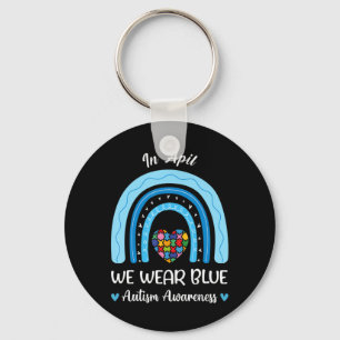 Autism Rainbow In April We Wear Blue Autism Awaren Sleutelhanger