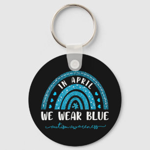 Autism Rainbow In April We Wear Blue Autism Awaren Sleutelhanger