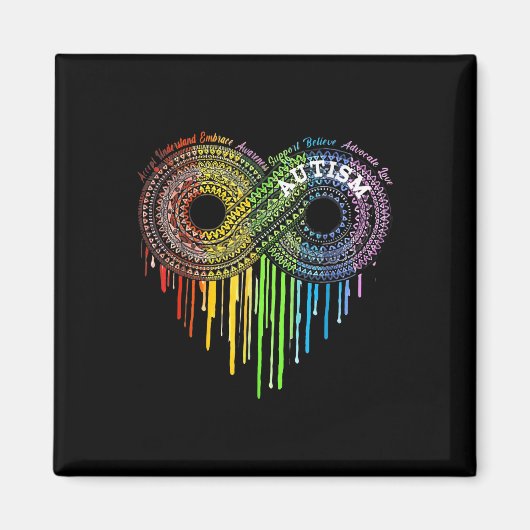 Autism Rainbow Infinity Symbol Aswareness Magneet (Voorkant)