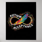 Autism Red Instead Infinity Symbol Autistic Accept Poster (Voorkant)