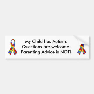 autism_ribbon, autism_ribbon, Mijn kind heeft Auti Bumpersticker