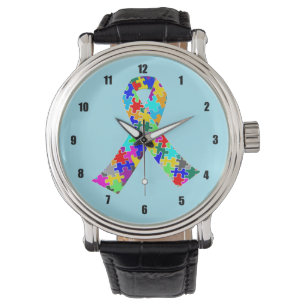Autism Ribbon Blue Horloge