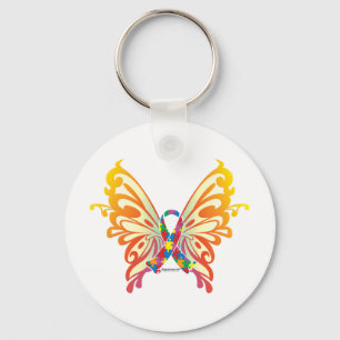 Autism Ribbon Butterfly Sleutelhanger