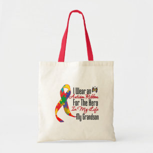 Autism Ribbon Hero in Mijn leven Mijn kleinzoon Tote Bag