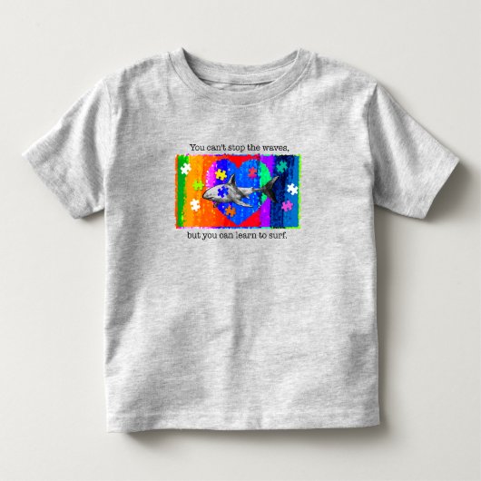 Autism Shark 3T GREY Kinder Shirts (Voorkant)