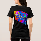 Autism Shark WOMANS BLACK Tri-Blend Shirt (Achterkant)