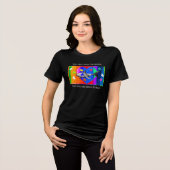 Autism Shark WOMANS BLACK Tri-Blend Shirt (Voorkant volledig)