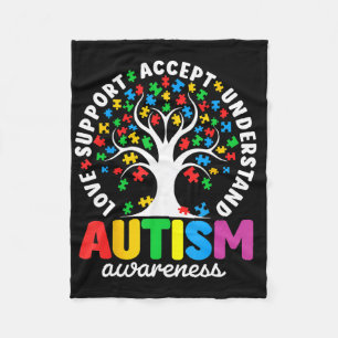 Autism Shirt Love Accepteer Support Autistic Autis Fleece Deken