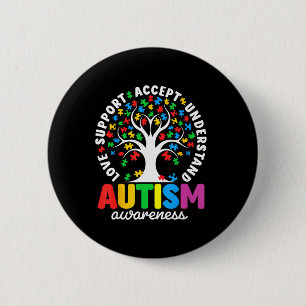 Autism Shirt Love Accepteer Support Autistic Autis Ronde Button 5,7 Cm