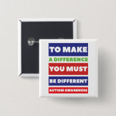 Autism Square Button (Voorkant /achterkant)