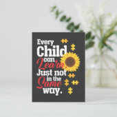 Autism Sunflower Special Education Teacher Briefkaart (Staand voorkant)