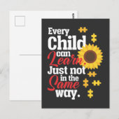 Autism Sunflower Special Education Teacher Briefkaart (Voorkant / Achterkant)
