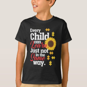 Autism Sunflower Special Education Teacher T-shirt