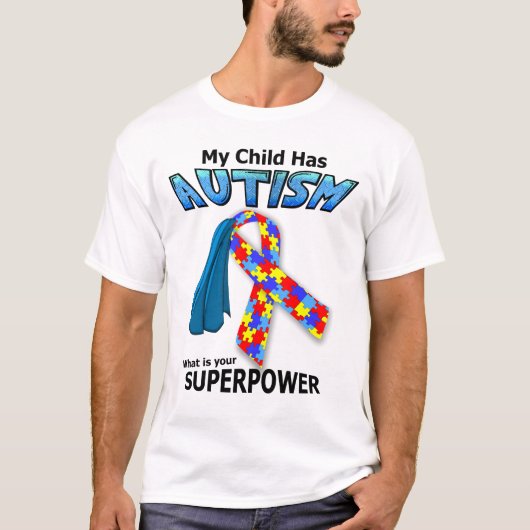 Autism Superhero - Superpower Light T-Shirt (Devant)