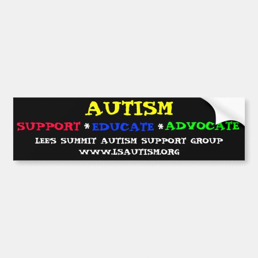 Autism Support Bumpersticker (Voorkant)
