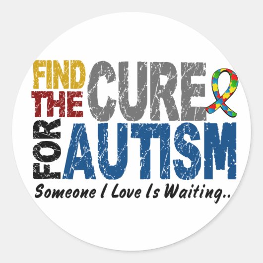 AUTISM vindt Cure 1 Ronde Sticker (Voorkant)
