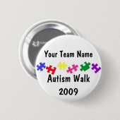 Autism Walk 2009 teamknoop Ronde Button 5,7 Cm (Voorkant /achterkant)